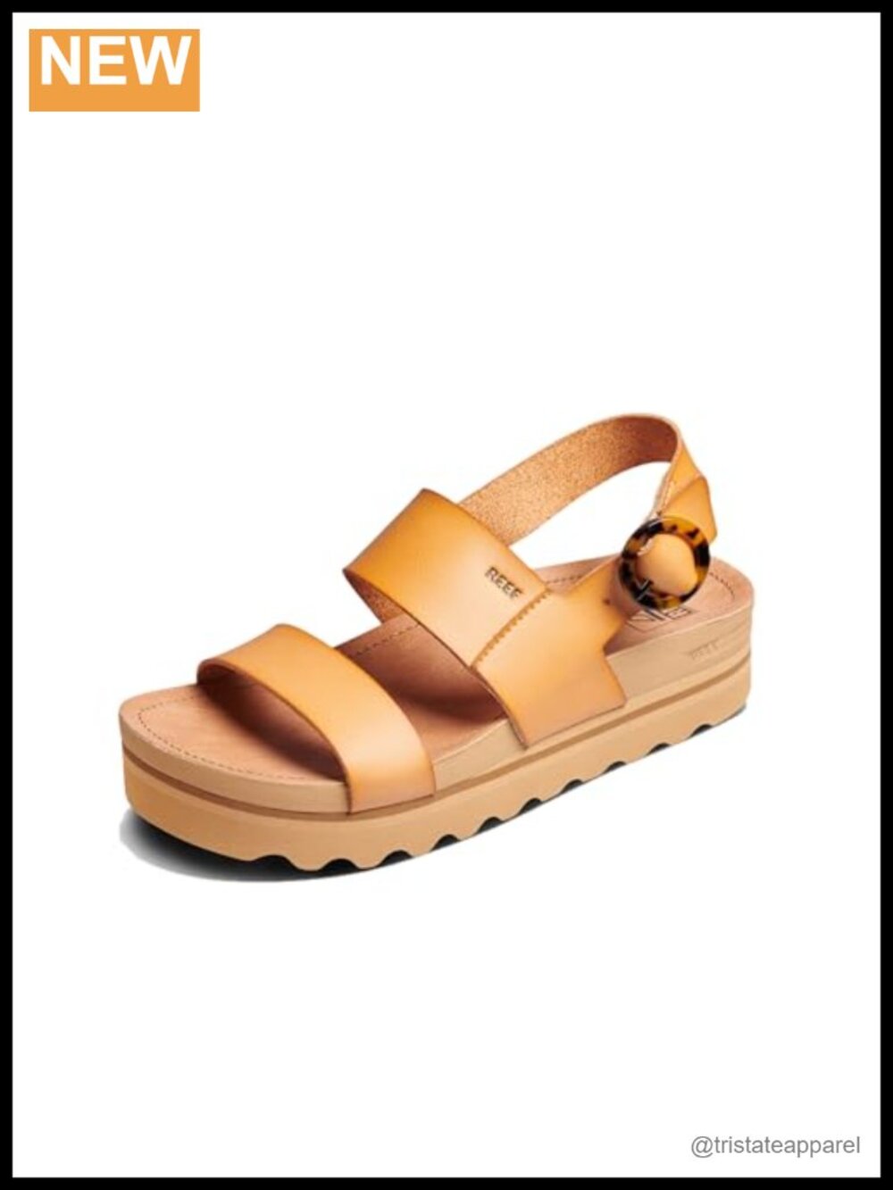 REEF Women's Vista Hi Buckle Platform Sandal Vegan Leather Slide
